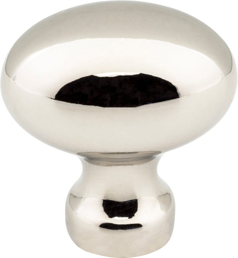 1-3/16" Overall Length Polished Nickel Football Bordeaux Cabinet Knob