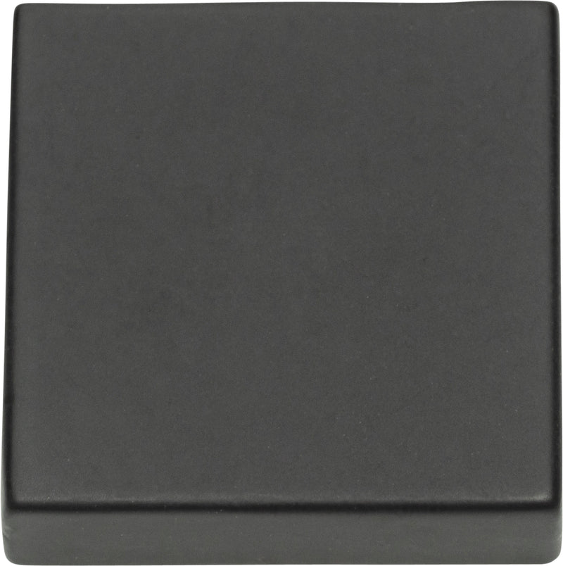 Thin Square Knob 1 1/4 Inch Matte Black