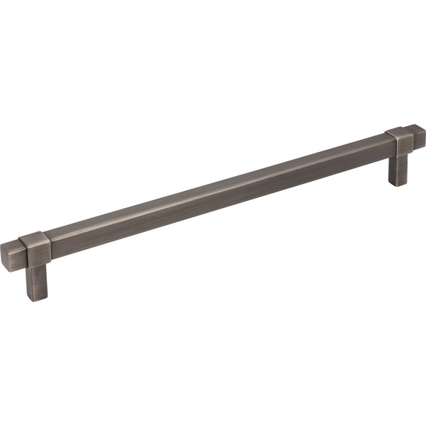 224 mm Center-to-Center Brushed Pewter Square Zane Cabinet Pull