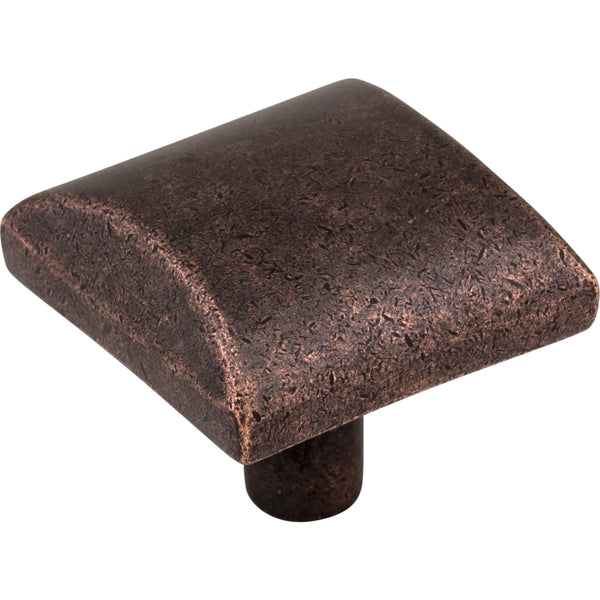 1-1/8" Overall Length Distressed Oil Rubbed Bronze Square Glendale Cabinet Knob