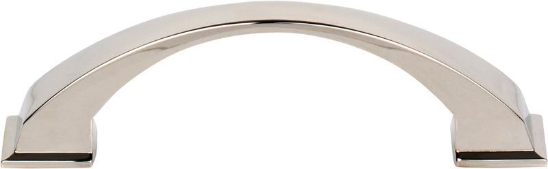 96 mm Center-to-Center Polished Nickel Arched Roman Cabinet Pull