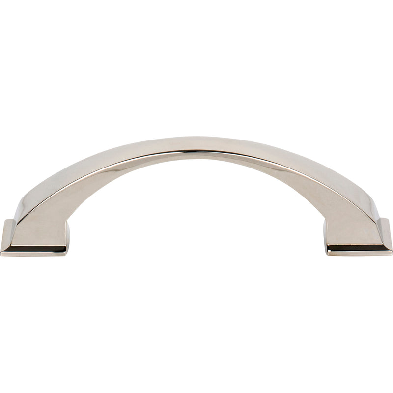 96 mm Center-to-Center Polished Nickel Arched Roman Cabinet Pull