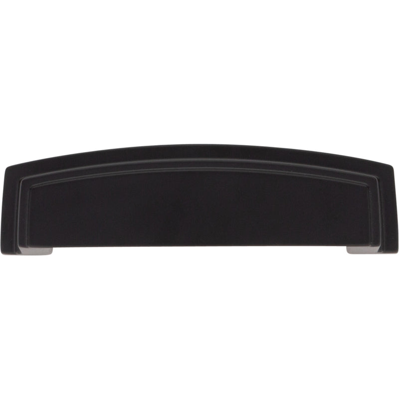 96 mm Center Matte Black Square-to-Center Square Renzo Cabinet Cup Pull