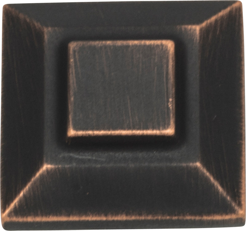 Trocadero Small Square Knob 1 Inch Venetian Bronze