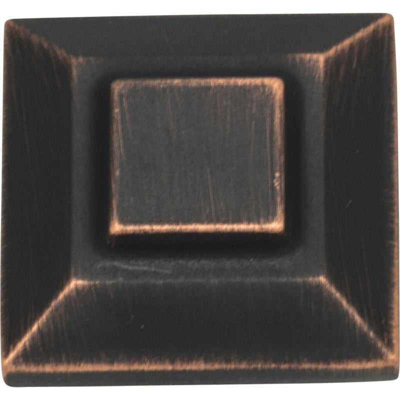 Trocadero Small Square Knob 1 Inch Venetian Bronze