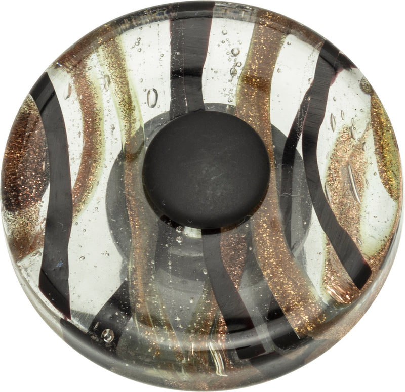 Milky Way Glass Round Knob 1 1/2 Inch Aged Bronze