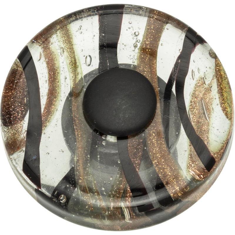 Milky Way Glass Round Knob 1 1/2 Inch Aged Bronze