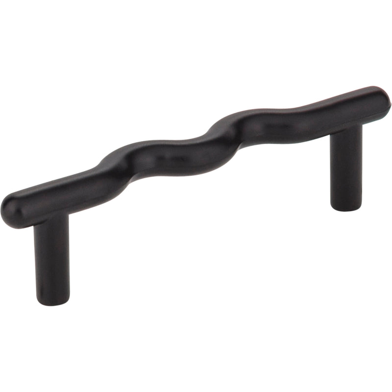 3" Center-to-Center Matte Black Wavy Verona Cabinet Pull