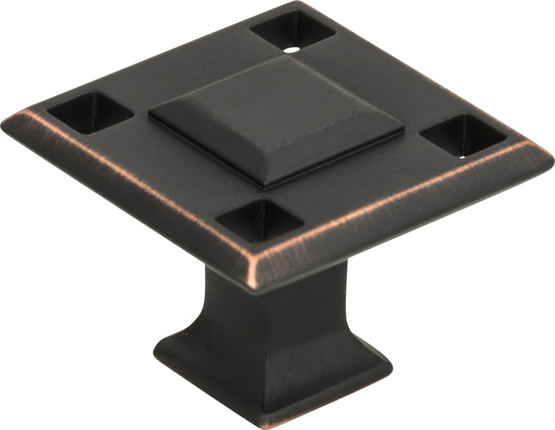 Modern Craftsman Square Knob 1 5/16 Inch Venetian Bronze