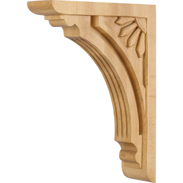 2" W x 7-5/8" D x 10" H Maple Art Deco Corbel