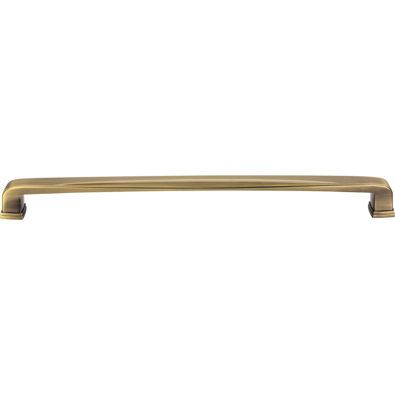 12" Center-to-Center Brushed Antique Brass Square Milan 1 Appliance Handle