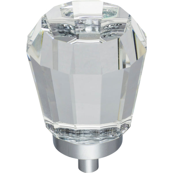 1-1/4" Overall Length Polished Chrome Faceted Glass Harlow Cabinet Knob