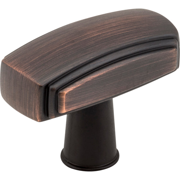 1-9/16" Overall Length Brushed Oil Rubbed Bronze Rectangle Delgado Cabinet Knob