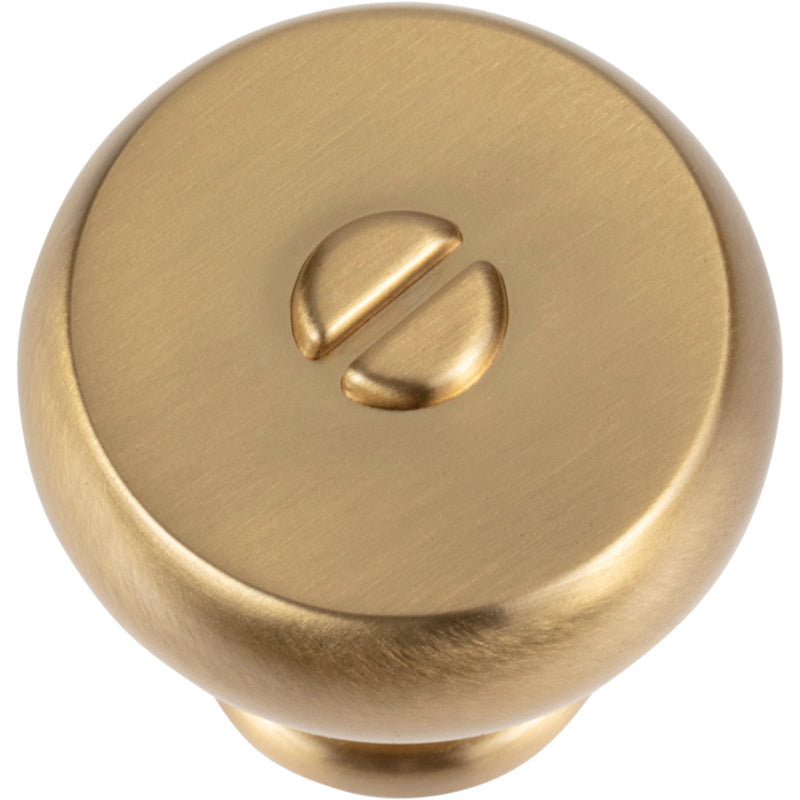 Everitt Knob 1 3/16 Inch Warm Brass