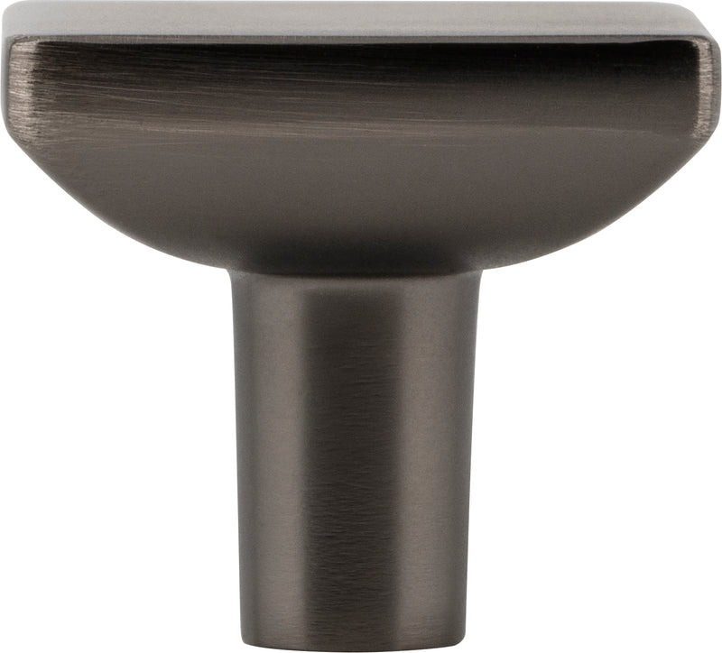 1-1/4" Overall Length Brushed Pewter Walker 1 Square Knob