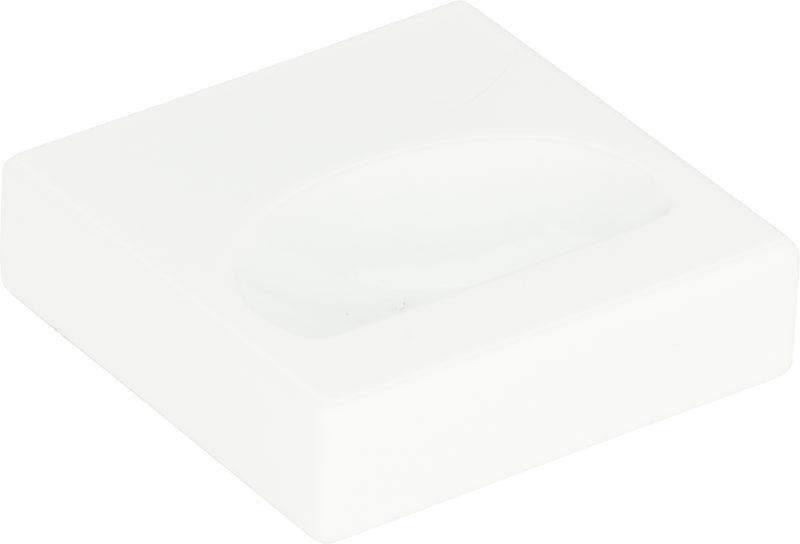 Thin Square Knob 1 1/4 Inch High White Gloss