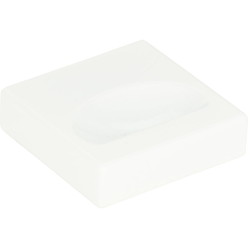 Thin Square Knob 1 1/4 Inch High White Gloss