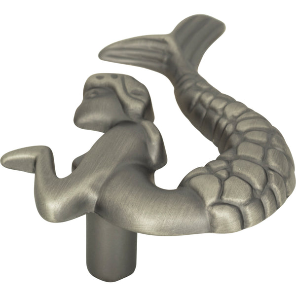 Mermaid Knob Right 2 1/2 Inch Pewter