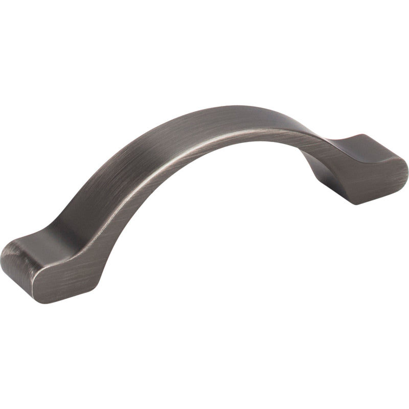 3" Center-to-Center Brushed Pewter Arched Seaver Cabinet Pull