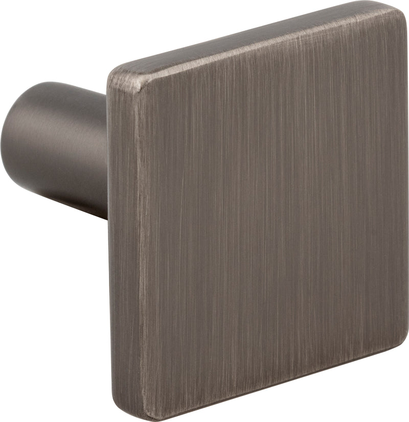 1-1/4" Overall Length Brushed Pewter Walker 1 Square Knob