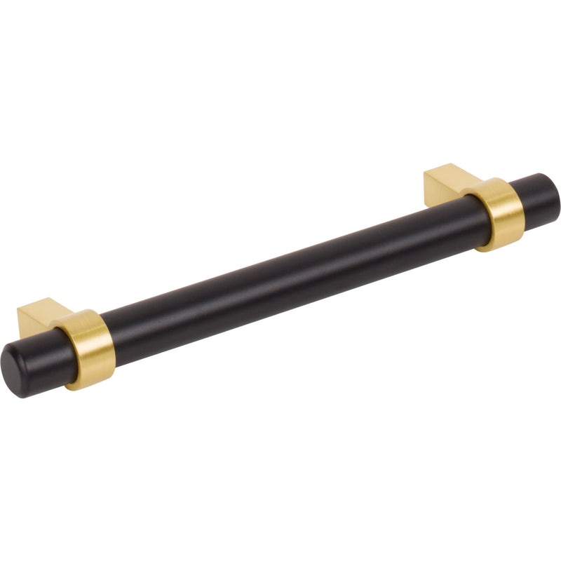 128 mm Center-to-Center Matte Black with Brushed Gold Key Grande Cabinet Bar Pull