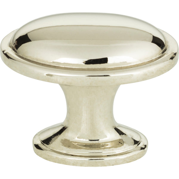 Austen Oval Knob 1 5/16 Inch Polished Nickel