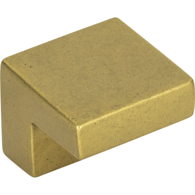 Small Square Knob 5/8 Inch (c-c) Vintage Brass