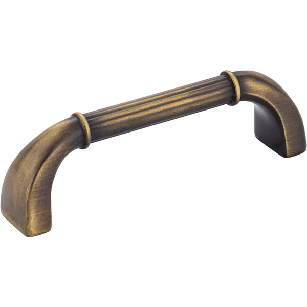 96 mm Center-to-Center Antique Brushed Satin Brass Cordova Cabinet Pull