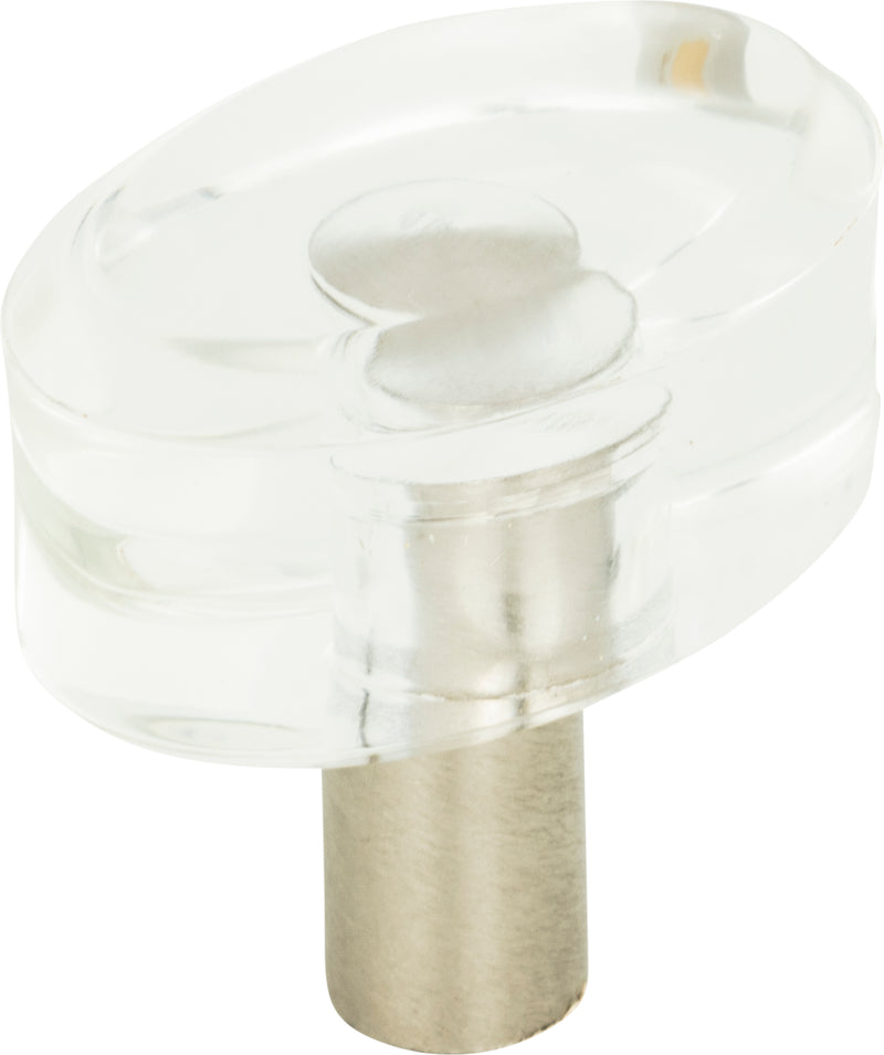 Optimism Oval Knob 1 1/2 Inch Brushed Nickel