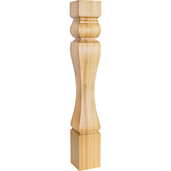 5" W x 5" D x 35-1/2" H Rubberwood Baroque Post