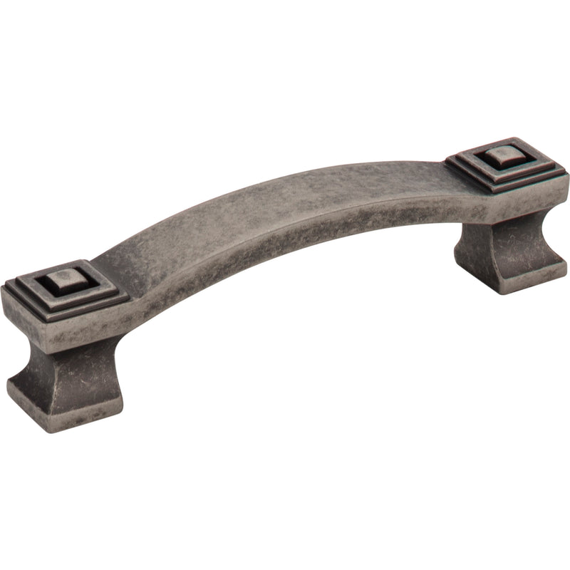 96 mm Center-to-Center Distressed Pewter Square Delmar Cabinet Pull