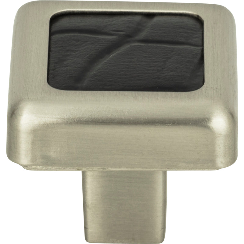 Paradigm Square Knob 1 1/4 Inch BN & Black Croc Leather