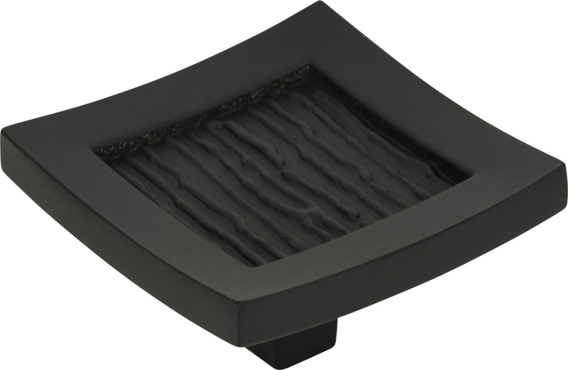 Primitive Square Knob 1 1/2 Inch Matte Black