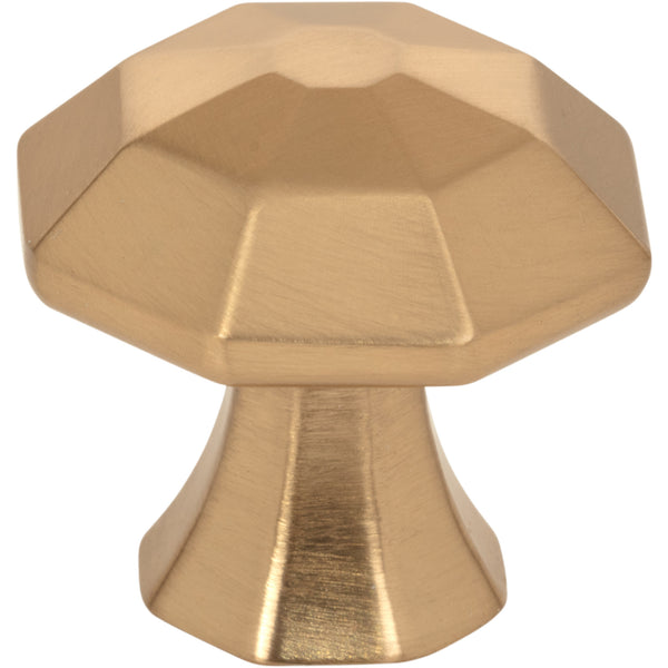 1-1/4" Overall Length Satin Bronze Octagonal Wheeler Cabinet Knob