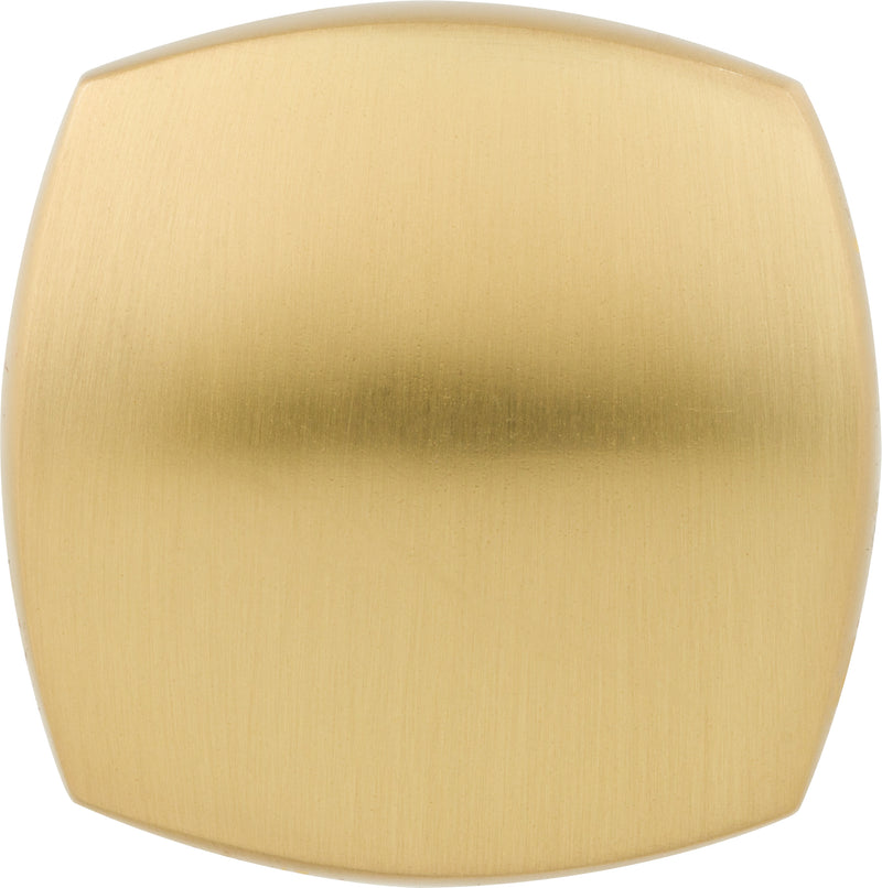 1-3/8" Overall Length Brushed Gold Square Audrey Cabinet Knob