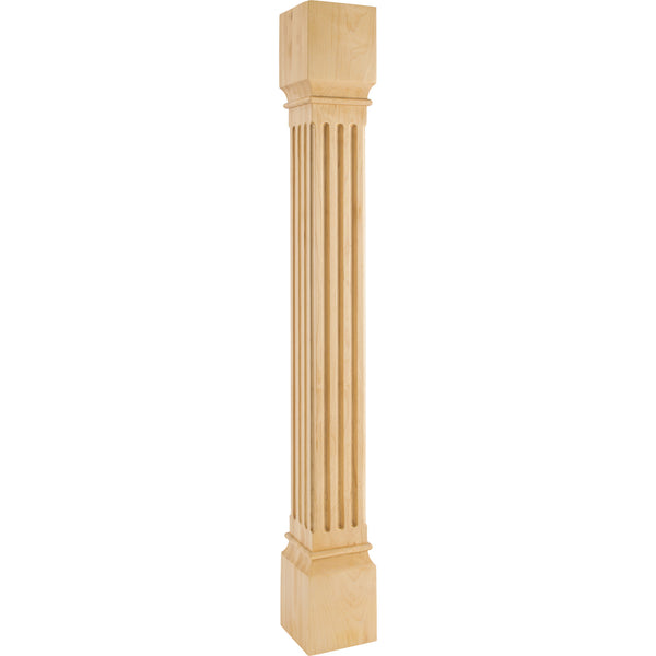 5" W x 5" D x 42" H Hard Maple Fluted Post
