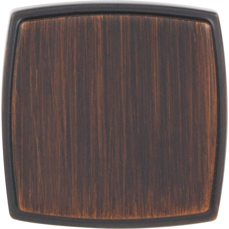 1-1/4" Overall Length Brushed Oil Rubbed Bronze Square Renzo Cabinet Knob