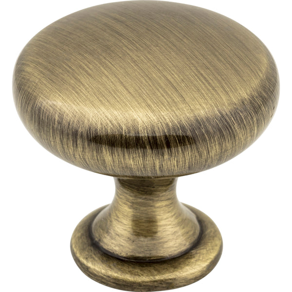 1-3/16" Diameter Brushed Antique Brass Madison Cabinet Mushroom Knob