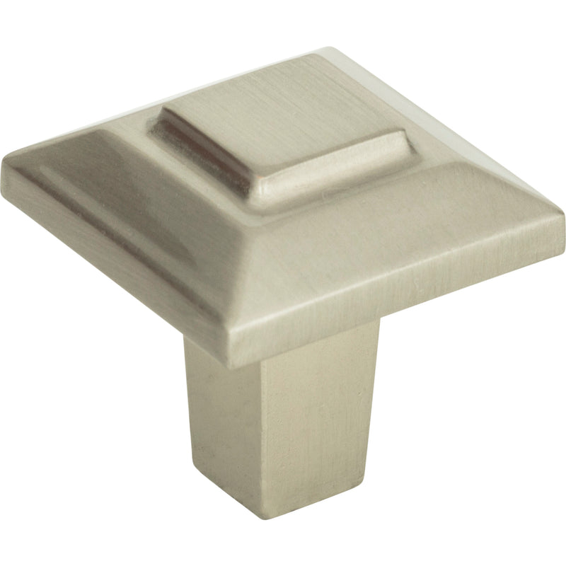 Trocadero Small Square Knob 1 Inch Brushed Nickel