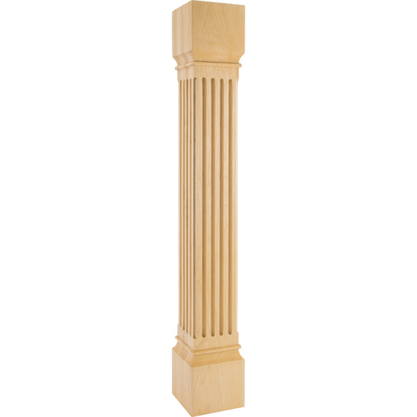 6" W x 6" D x 42" H Hard Maple Fluted Post