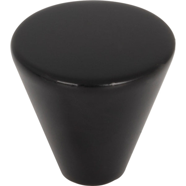1" Diameter Matte Black Conical Sedona Cabinet Knob