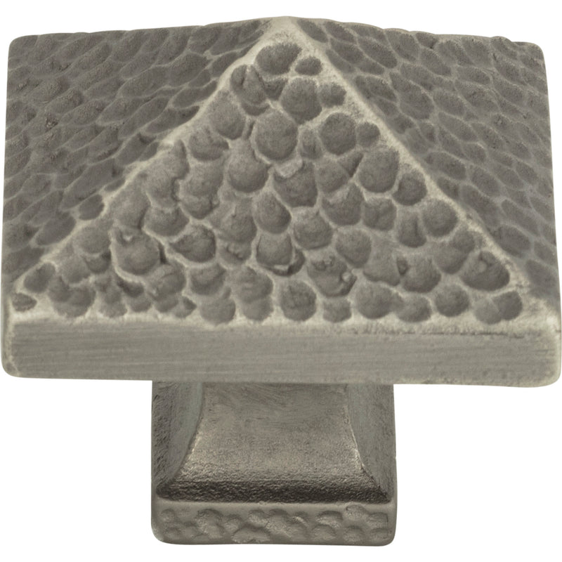 Craftsman Square Knob 1 1/4 Inch Pewter