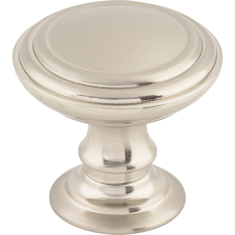 Reeded Knob 1 1/2 Inch Brushed Satin Nickel