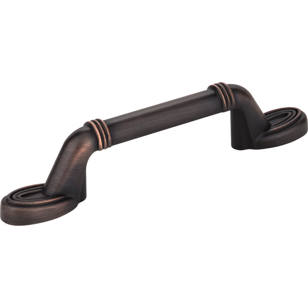 3" Center-to-Center Brushed Oil Rubbed Bronze Ringed Detail Vienna Cabinet Pull