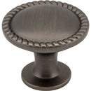 1-1/4" Diameter Brushed Pewter Round Rope Detailed Lindos Cabinet Knob