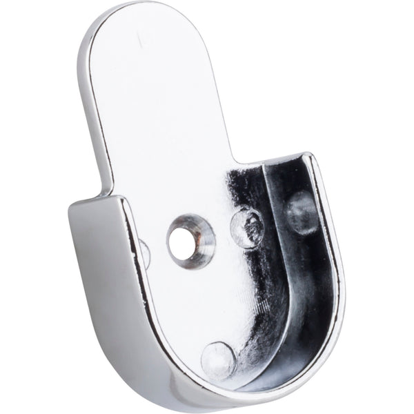 Chrome Open Knock-In Mounting Bracket for 1" Round Closet Rods