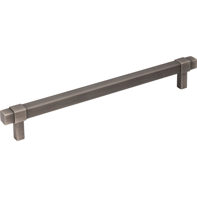 192 mm Center-to-Center Brushed Pewter Square Zane Cabinet Pull