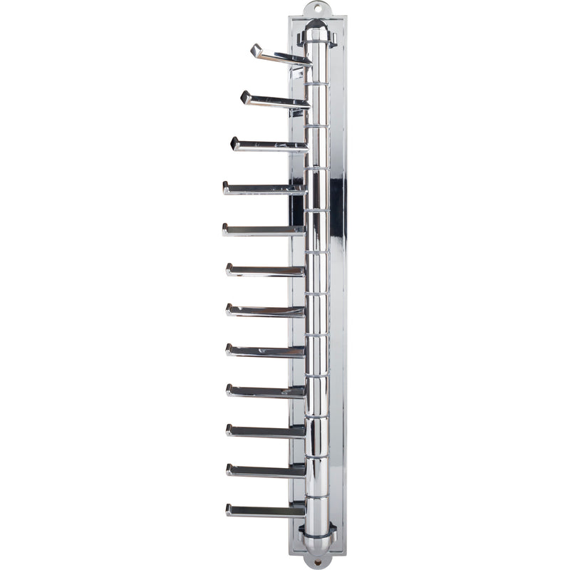 Polished Chrome 12-Hook Cascading Tie Organizer