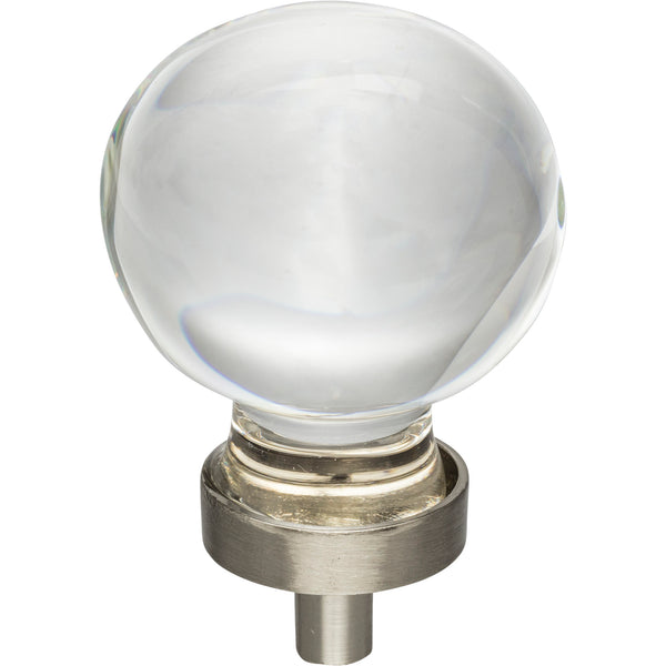 1-3/8" Diameter Satin Nickel Sphere Glass Harlow Cabinet Knob