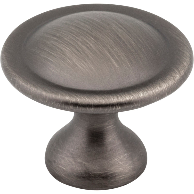 1-1/8" Diameter Brushed Pewter Button Watervale Cabinet Mushroom Knob